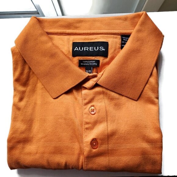 𝅺aureus Men's Short sleeve Orange polo Golf Shirt - Picture 5 of 5